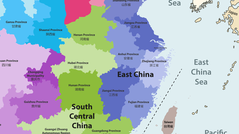 Map with Zhejiang province