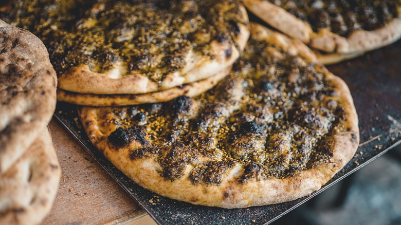 za'atar on flatbread 