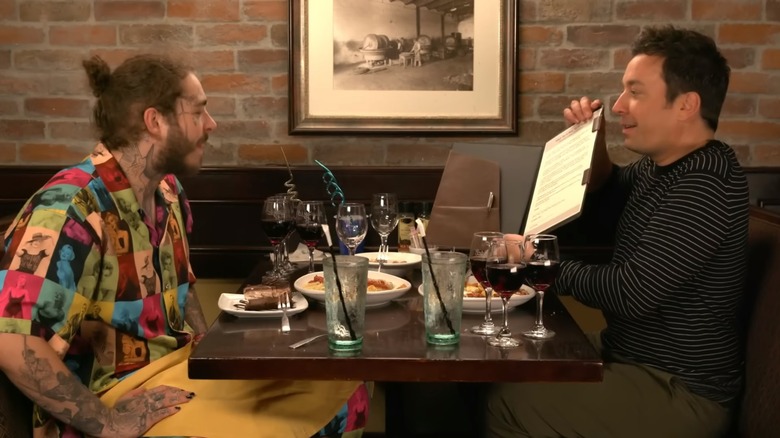 Post Malone and Jimmy Fallon at Olive Garden