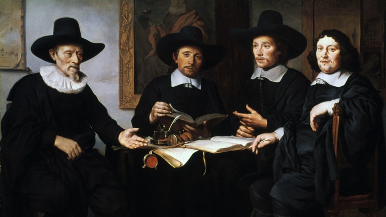 men in quaker garb