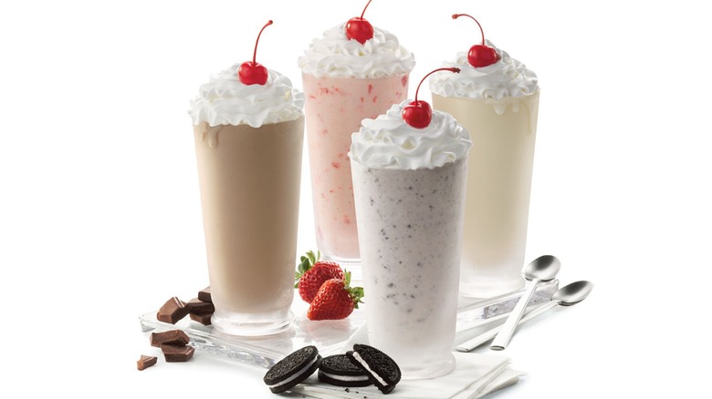 four Chick-Fil-A milkshakes