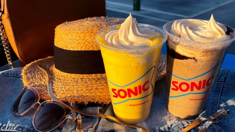 two Sonic milkshakes