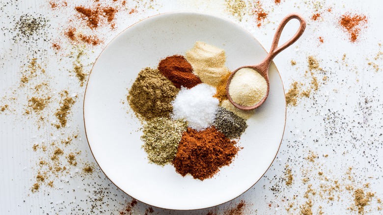 spices on plate