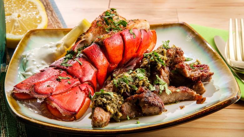 surf 'n turf lobster steak