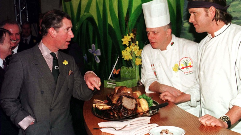 Prince Charles talking with chefs