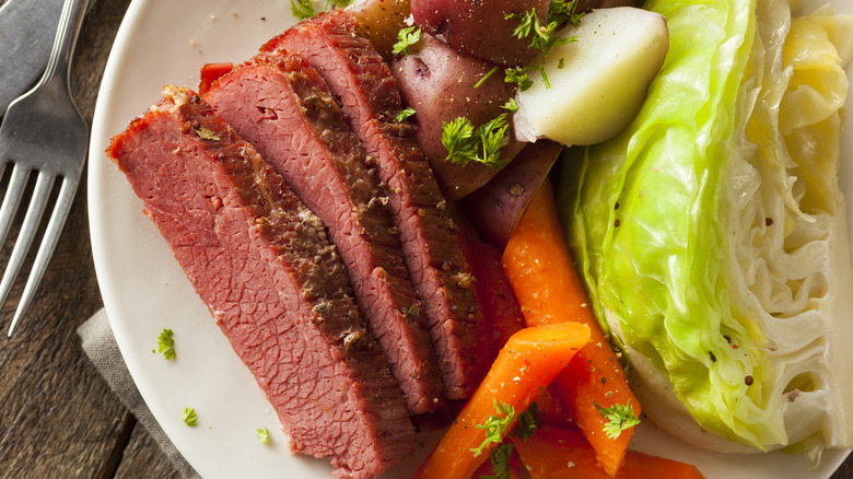 Corned beef, cabbage, and potatoes