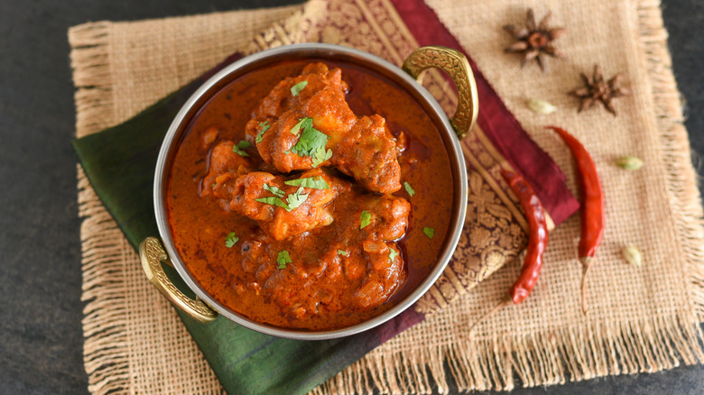 Curry chicken in a dish