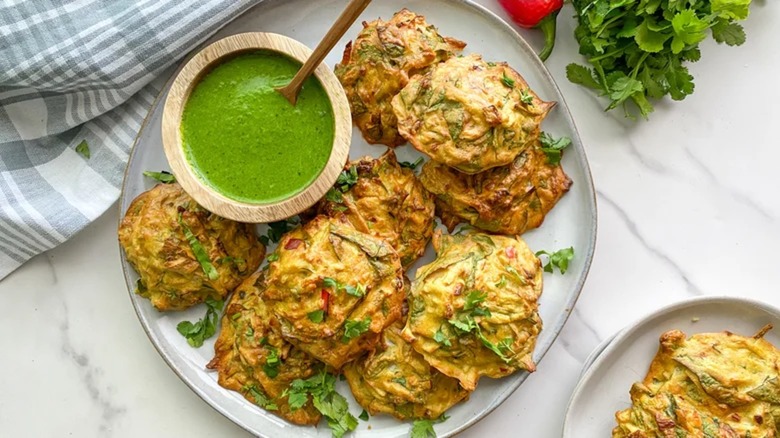 Pakora on a plate