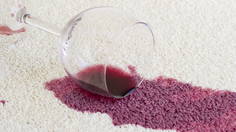 Red wine on carpet