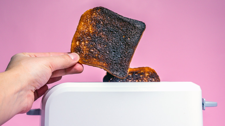 Burnt toast from toaster