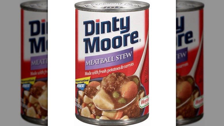 Can of Dinty Moore Meatball Stew