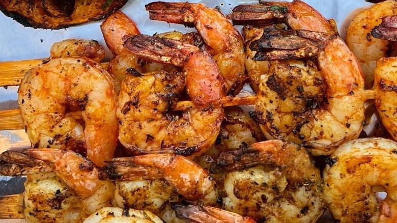 roasted shrimp on skewers