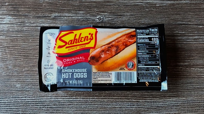 Sahlen's smokehouse hot dog package