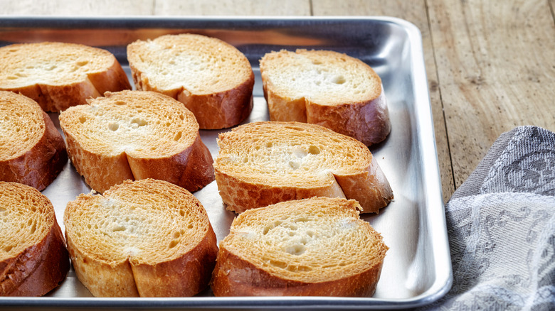 toast on a sheet pan