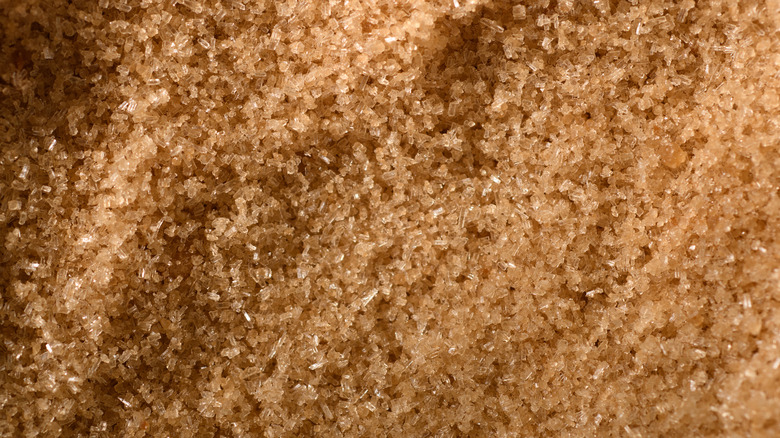 Brown sugar crystals as background