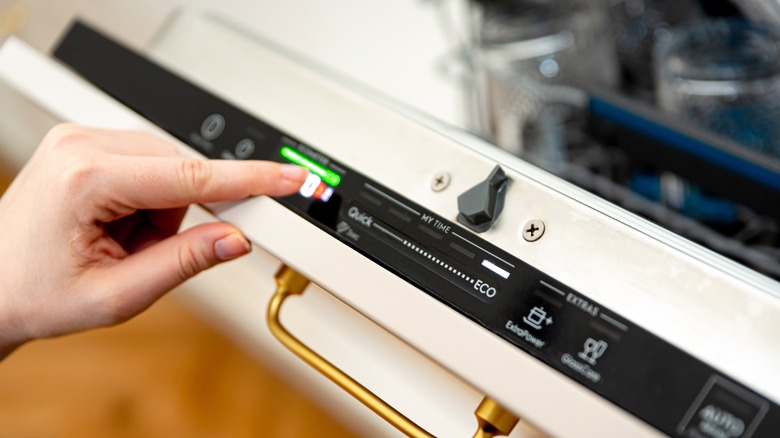 pressing dishwasher setting