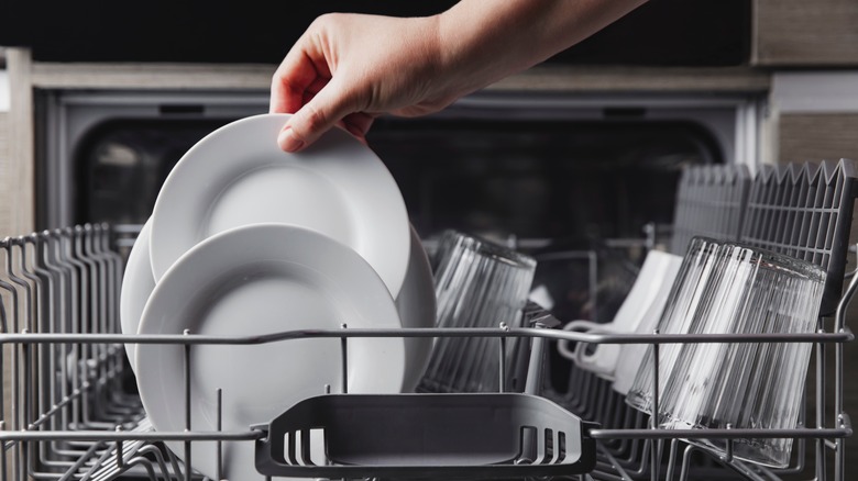 Hand loading dishwasher