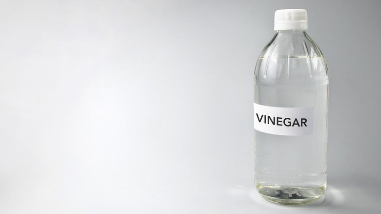 White vinegar on table