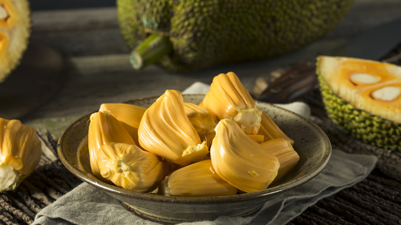 Chunks of ripe yellow jackfruit 