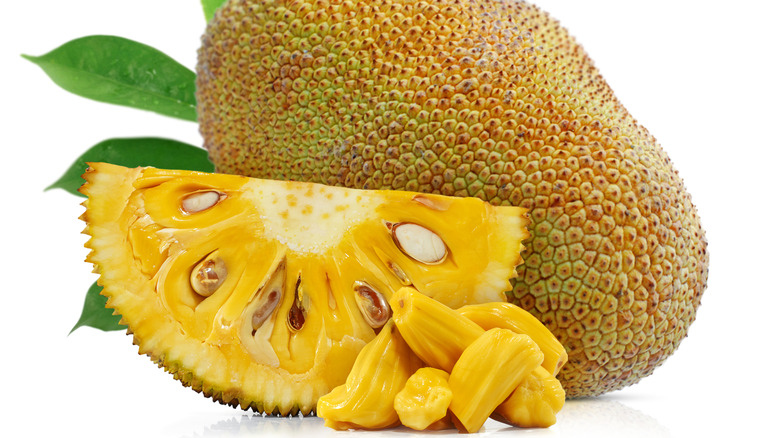 Section of ripe yellow jackfruit