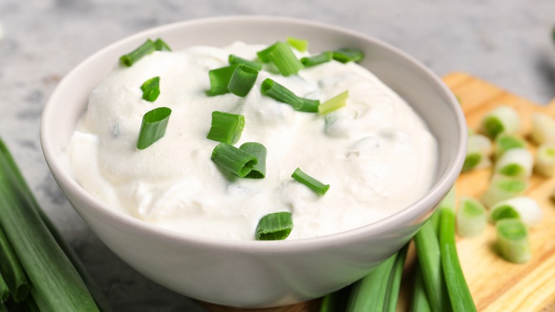 sour cream and green onions