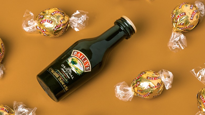 bottle of Baileys and chocolates