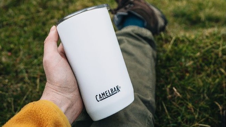 white tumbler cup