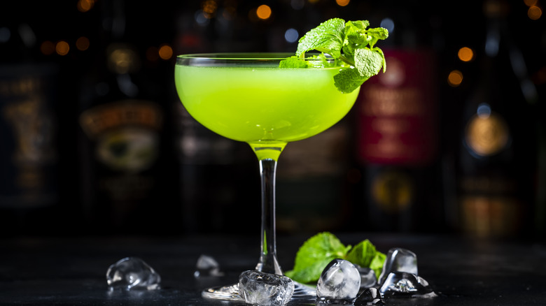 Bright green Last Word cocktail