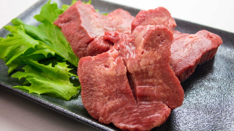 uncooked beef tongue