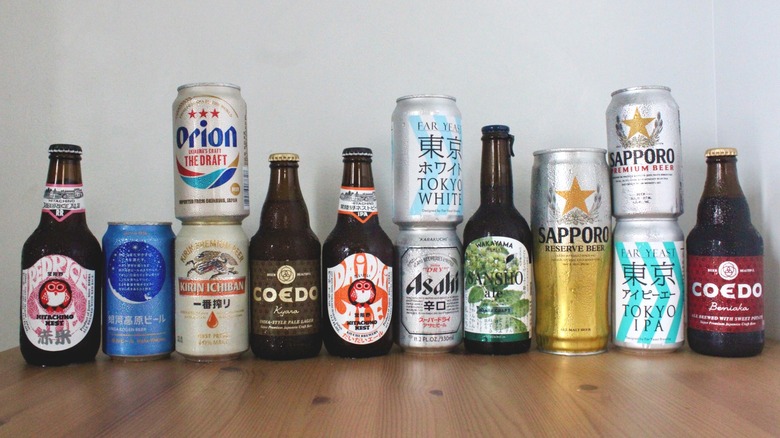 Variety of Japanese beers