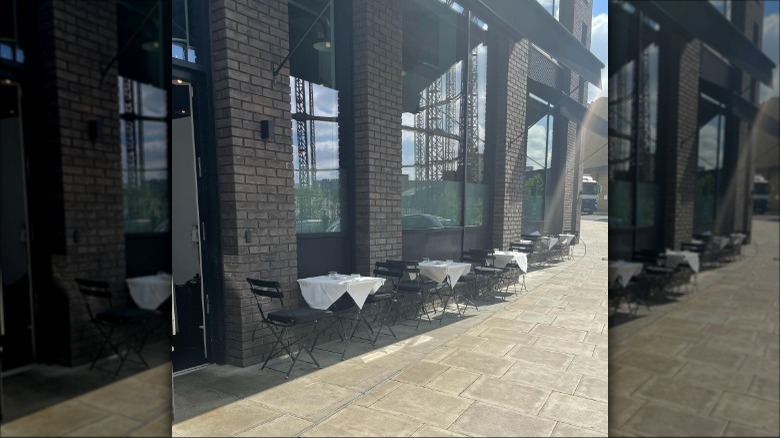 Tables outside restaurant