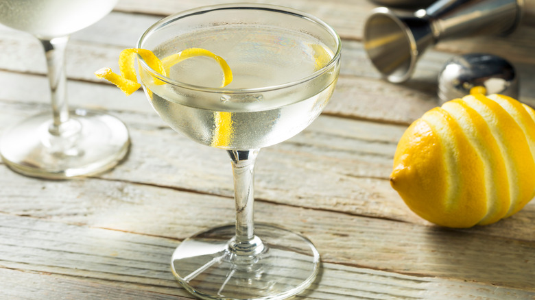 Martini with lemon twist