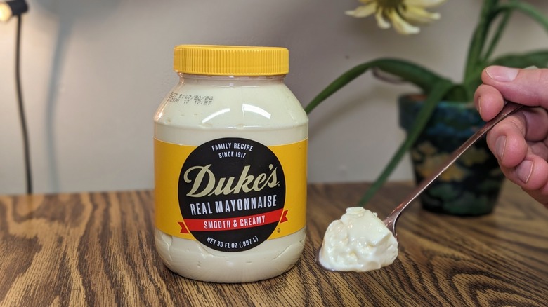 Duke's mayo jar and spoon