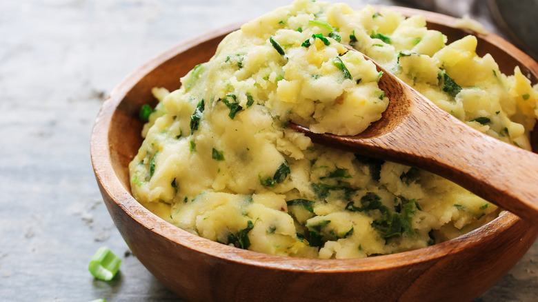 Large bowl of Irish colcannon