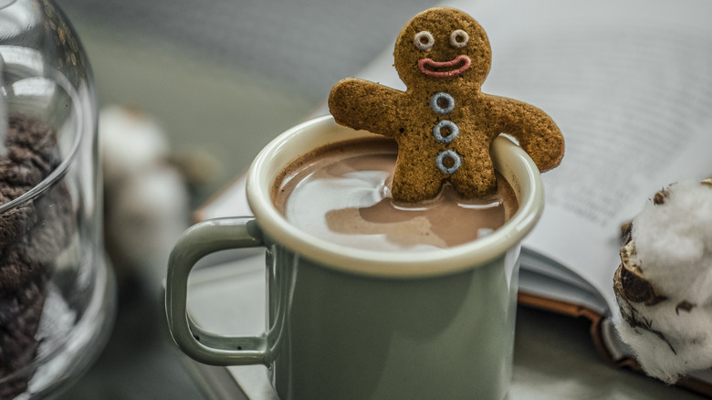 gingerbread man in drink