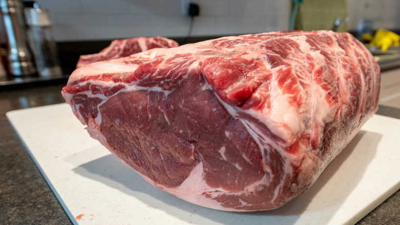 Raw prime rib roast counter