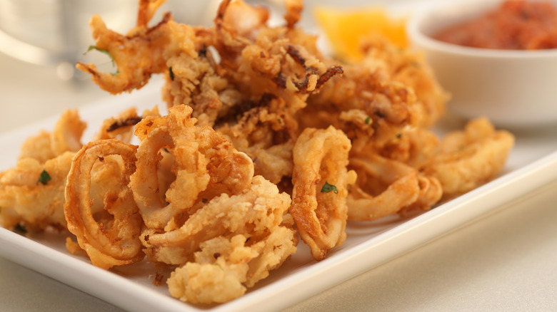 Fresh fried calamari