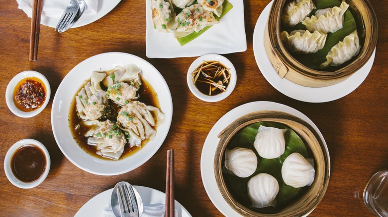 Table view of dim sum