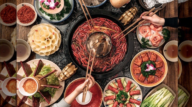 People eating hot pot