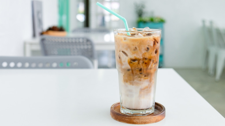 iced macchiato on counter