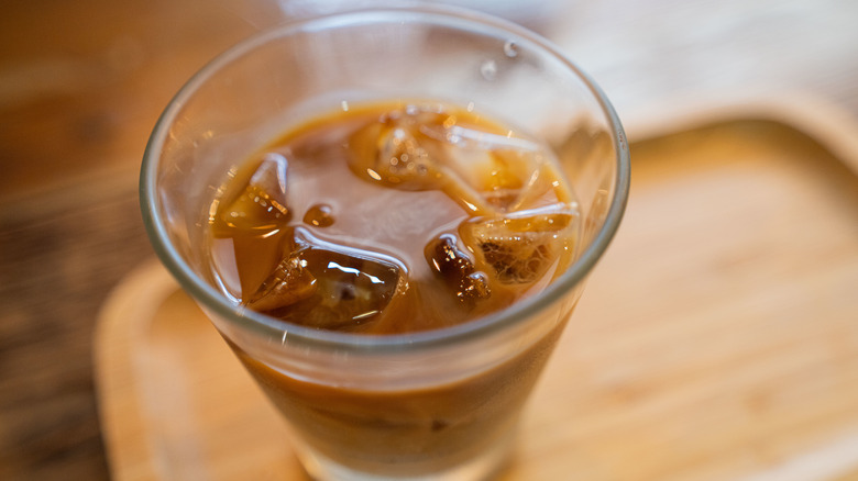 close up of iced coffee