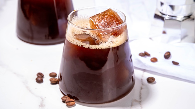 iced coffee with espresso cubes