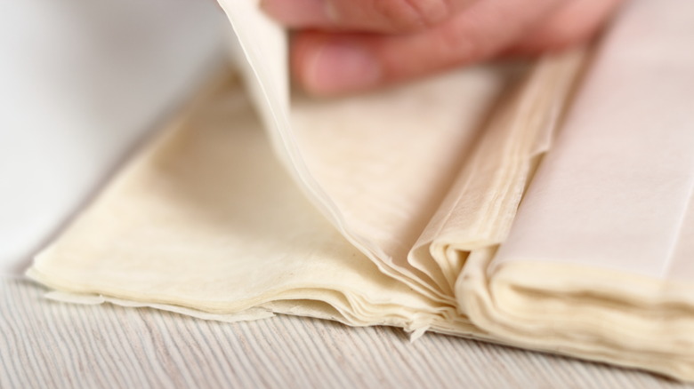 separating phyllo sheets