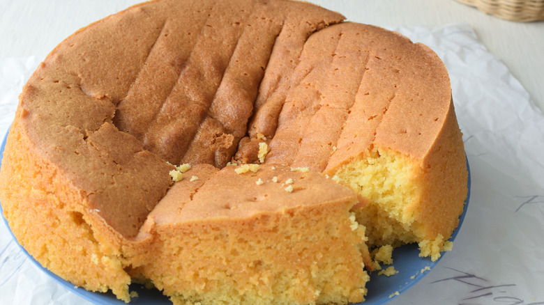 collapsed cake on plate