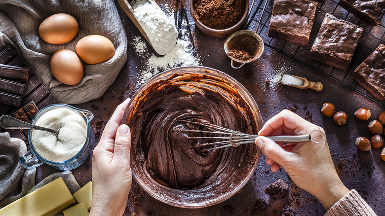 brownie batter with ingredients