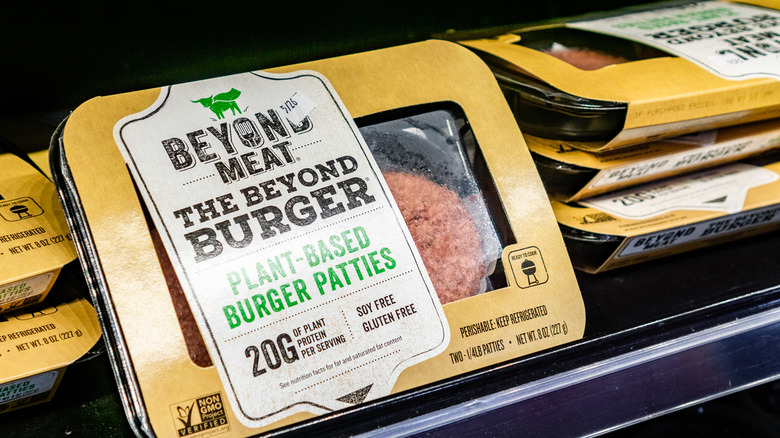 BEYOND meat burgers in store