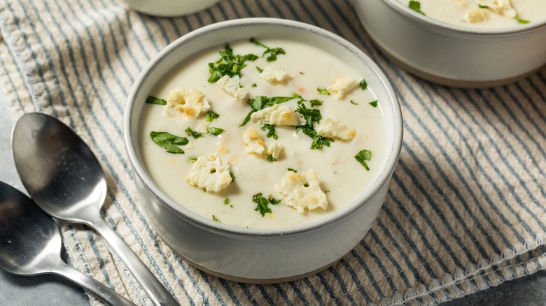 Bowl of clam chowder