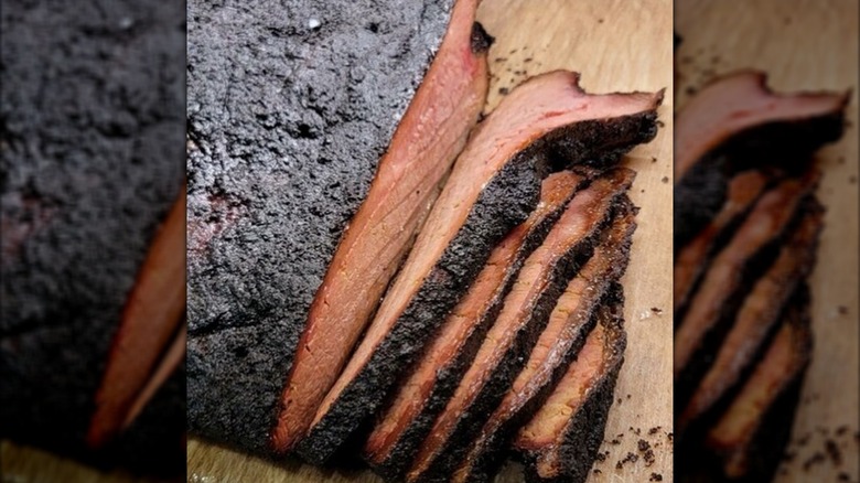Sliced brisket from BT's Smokehouse