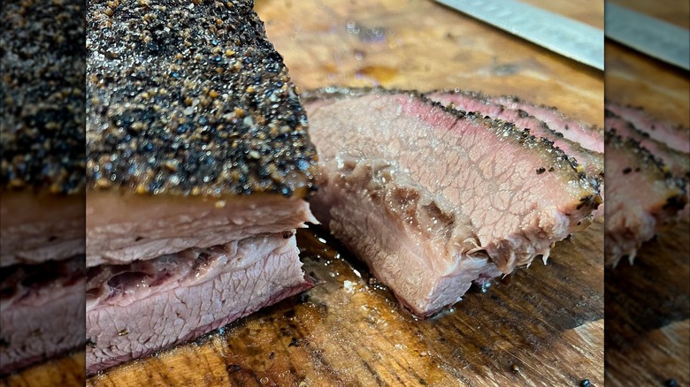 Slices of brisket from Eric's