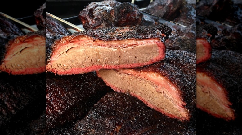 Slices of brisket from The Barbecue Exchange